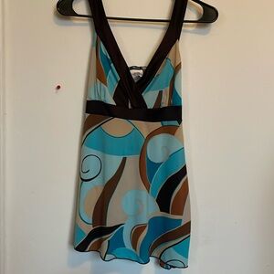 Y2K brown and blue tank top 🫶